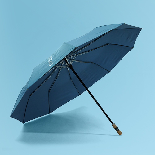 Tiozomoo Factory Sun Advertising Customized Logo Wooden Handle windproof 8 ribs 260T Pongee Umbrellas for adults