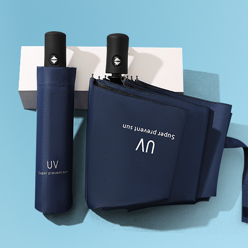 2024 Wholesale promotional 3 folding uv automatic umbrella for rain windproof sun umbrella Custom with logo prints