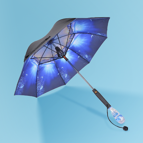summer cooling usb battery charge umbrella with fan and water spray