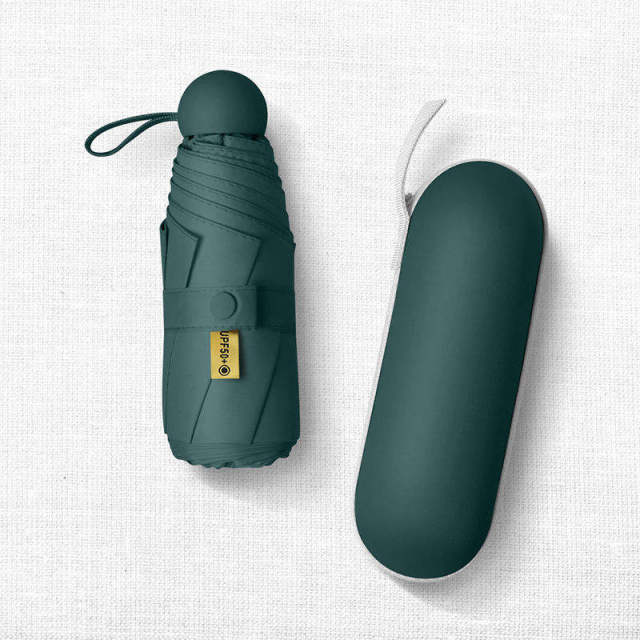 Factory Direct Supply Capsule UV Mini Umbrella Pocket with Logo for Customization