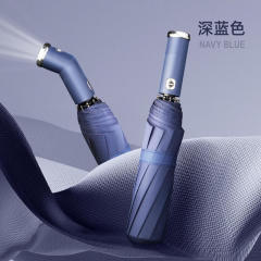 Fully automatic umbrella car reverse sunscreen sunshade sun umbrella dual use with LED flashlight business umbrella