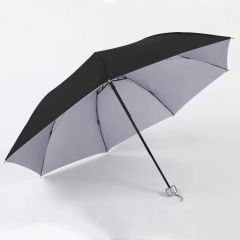 Wholesale cheap Manual open compact women promotional girls 3 fold rain luxury wooden handle sun custom fold umbrella with logo