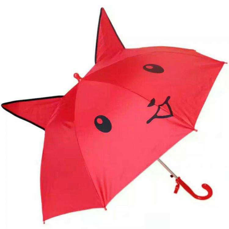 Lightweight Cute Straight Stick Ears Umbrella Toddlers Kids Character Cartoon 3d Animal Frog Child Umbrella
