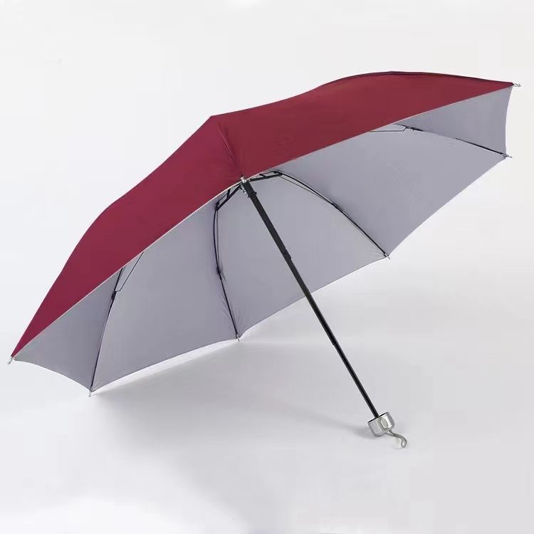 Wholesale cheap Manual open compact women promotional girls 3 fold rain luxury wooden handle sun custom fold umbrella with logo