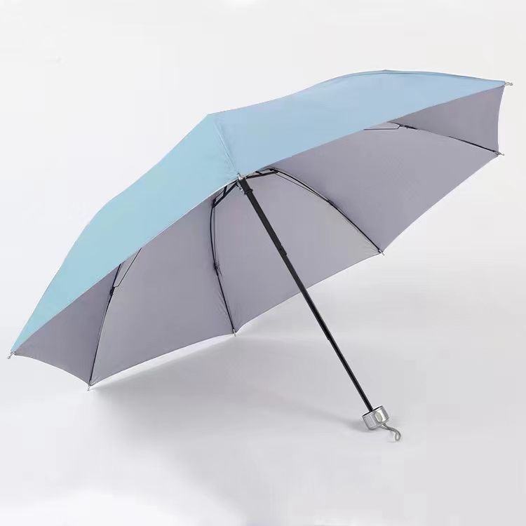 Wholesale cheap Manual open compact women promotional girls 3 fold rain luxury wooden handle sun custom fold umbrella with logo