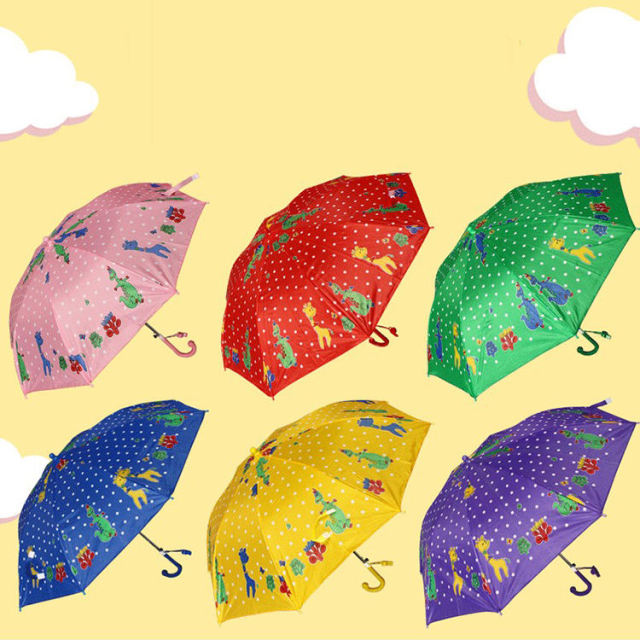 18 Inch 8k Hot Sell Hook Handle Custom Animal Digital Print Cartoon Character Children Kids Cute Umbrella