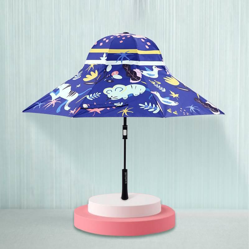 Children's sun Hat and umbrella super UV protection sunblock umbrella children birth female sweet hat sunny sun rain