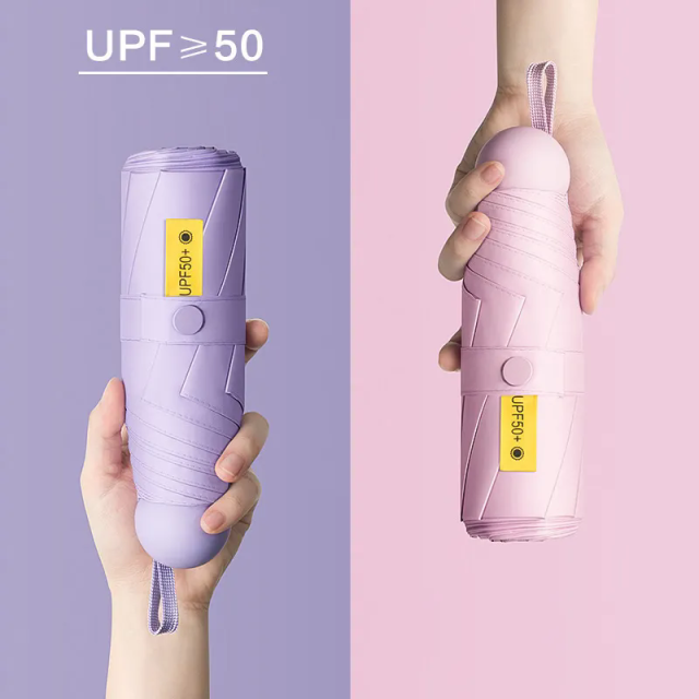 OEM Made in China 8 ribs 6K Portable Cheap Foldable Mini UV Umbrella Pocket with Logo for Customization