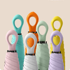 5-Folding Mini Pocket Sun Screen Portable Short Umbrella with Logo Custom