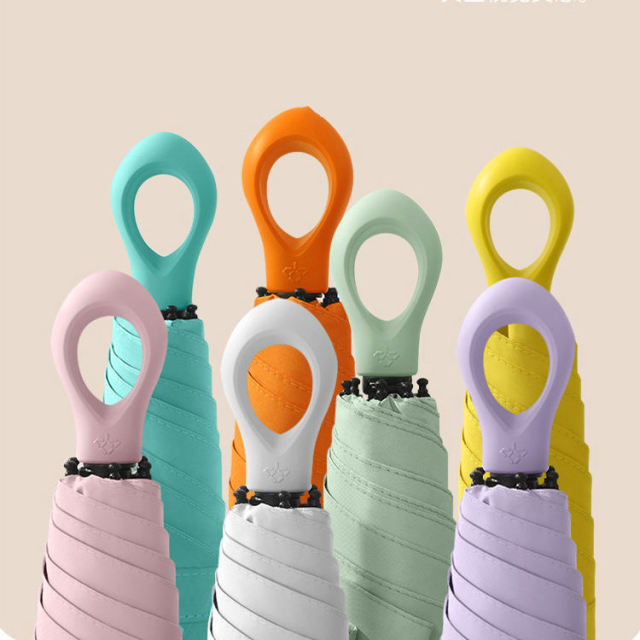 5-Folding Mini Pocket Sun Screen Portable Short Umbrella with Logo Custom