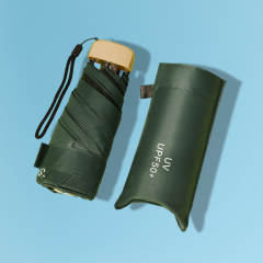 Portable Compact Five-Fold Mini Umbrella Cute Design Manual Control UV Sun Umbrella Lightweight and Tiny Pocket for Adult Travel