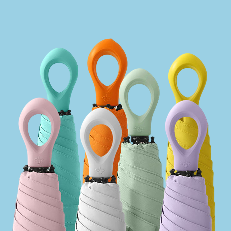 5-Folding Mini Pocket Sun Screen Portable Short Umbrella with Logo Custom
