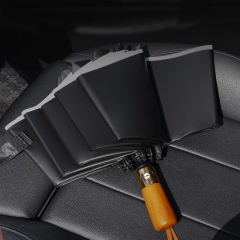 Automatic wholesale reverse 10 ribs reflective parapluie custom wooden handle windproof inverted uv protection folding umbrella