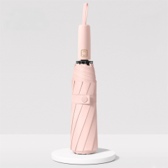 Wholesale price custom clear light color three folding umbrella with logo for the rain