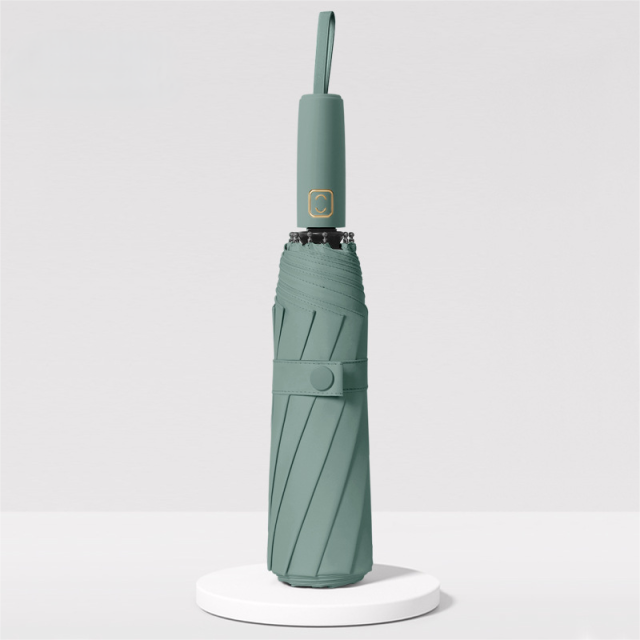 Wholesale price custom clear light color three folding umbrella with logo for the rain