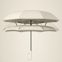 Double Layer Auto Open Inverted Reverse C-Shaped Handle Easy Grip Windproof Umbrella