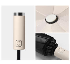 promotional Outdoor sunshade umbrella custom reverse automatic folding parasols umbrella with led light