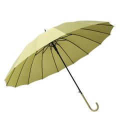 16k Windproof Umbrella Long Handle,Simple Solid Color Custom Logo Wooden Handle Straight Umbrella