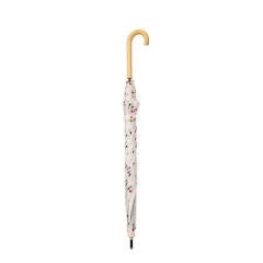 Custom Logo Print Freshly Simple Solid Color Wooden Handle Umbrella Fashionable Minimalist 8K Adults Men's Women's Sun Shield