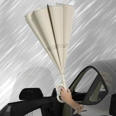 Double Layer Auto Open Inverted Reverse C-Shaped Handle Easy Grip Windproof Umbrella