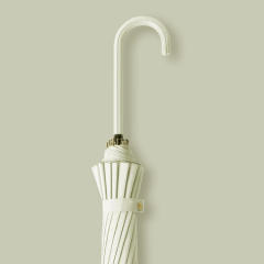16k Windproof Umbrella Long Handle,Simple Solid Color Custom Logo Wooden Handle Straight Umbrella