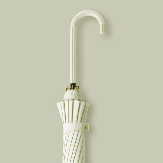 16k Windproof Umbrella Long Handle,Simple Solid Color Custom Logo Wooden Handle Straight Umbrella