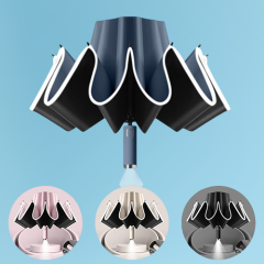 promotional Outdoor sunshade umbrella custom reverse automatic folding parasols umbrella with led light