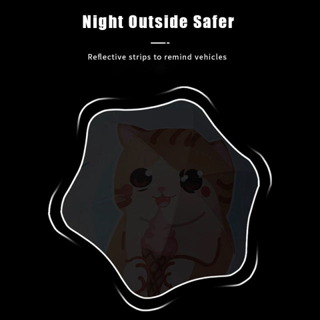 Wholesale Uv Animals Children Umbrella For Custom Print Logo Brand Rounded Corner Design Reflective Kid Umbrella For Kids