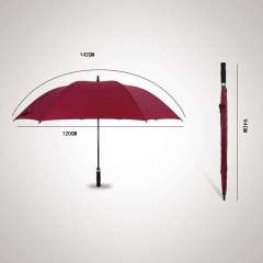 Big Waterproof Auto Open Oversize Straight Umbrella Promotional Custom Logo Windproof Branded Golf Umbrella for Rain
