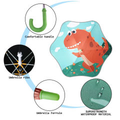 Wholesale Uv Animals Children Umbrella For Custom Print Logo Brand Rounded Corner Design Reflective Kid Umbrella For Kids