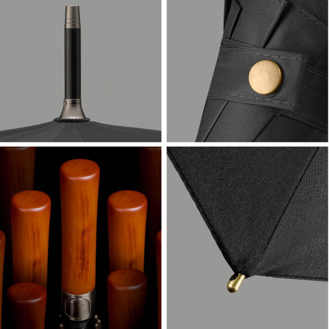 Sale Stable Structure High Strength Eight-Bone Support Straight Pole Umbrella With Wooden Handle