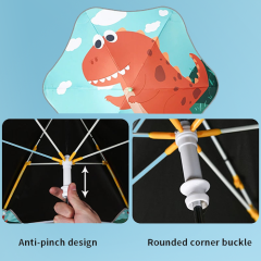 Wholesale Uv Animals Children Umbrella For Custom Print Logo Brand Rounded Corner Design Reflective Kid Umbrella For Kids