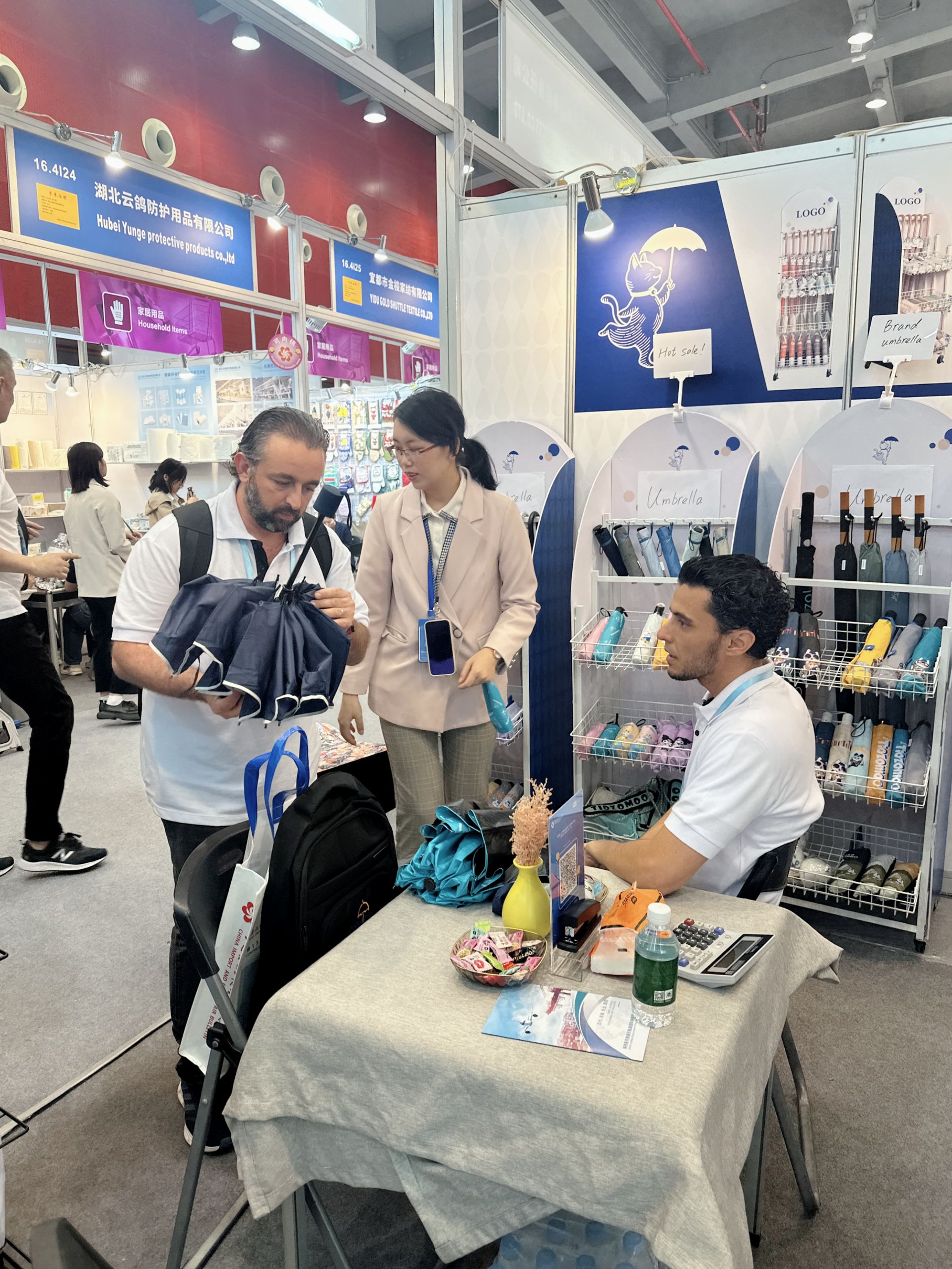 Umbrella product display at the Canton Fair