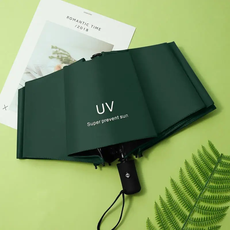 Wholesale Full Automatic Opening  Custom  LOGO Three Folding  Umbrella for Souvenir Gift Advertising UV Protection fold Umbrella