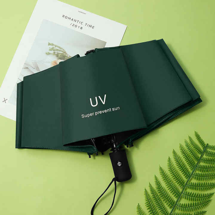 Wholesale Full Automatic Opening  Custom  LOGO Three Folding  Umbrella for Souvenir Gift Advertising UV Protection fold Umbrella