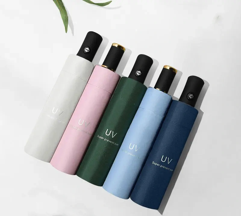 Wholesale Full Automatic Opening  Custom  LOGO Three Folding  Umbrella for Souvenir Gift Advertising UV Protection fold Umbrella