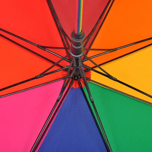Straight 8 Ribs rainbow Big Size Umbrella Low Price Auto Open Outdoor Travel Umbrella Brand logo Umbrella Supplier