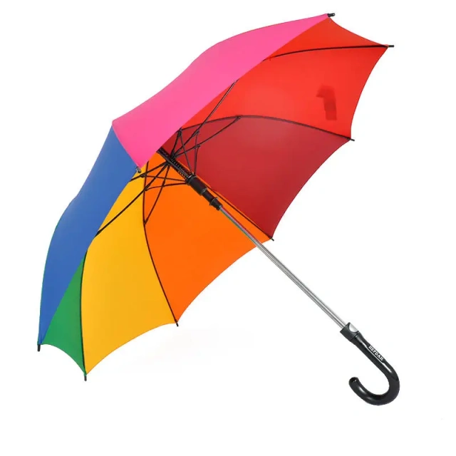 Straight 8 Ribs rainbow Big Size Umbrella Low Price Auto Open Outdoor Travel Umbrella Brand logo Umbrella Supplier