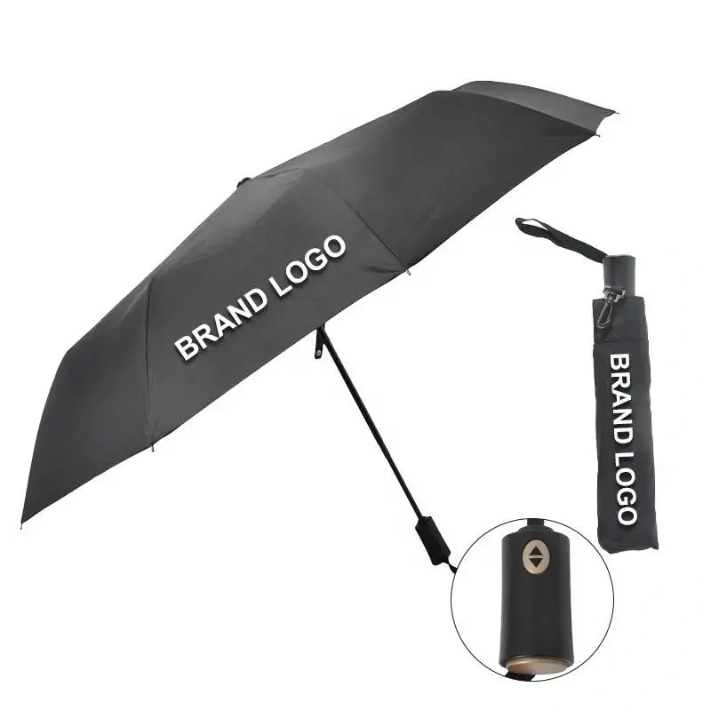 Uv Protection Multi Color Custom Logo 3 Folding Automatic Sun and Rain Water-Repellent Umbrella With Promotional