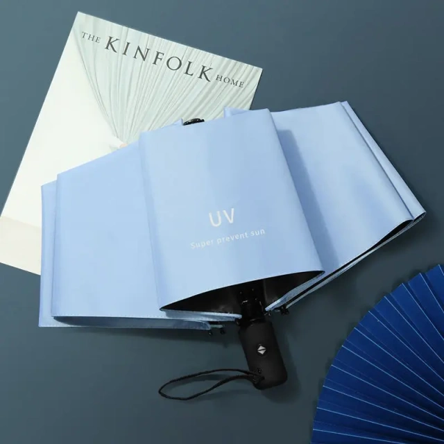 Wholesale Full Automatic Opening  Custom  LOGO Three Folding  Umbrella for Souvenir Gift Advertising UV Protection fold Umbrella