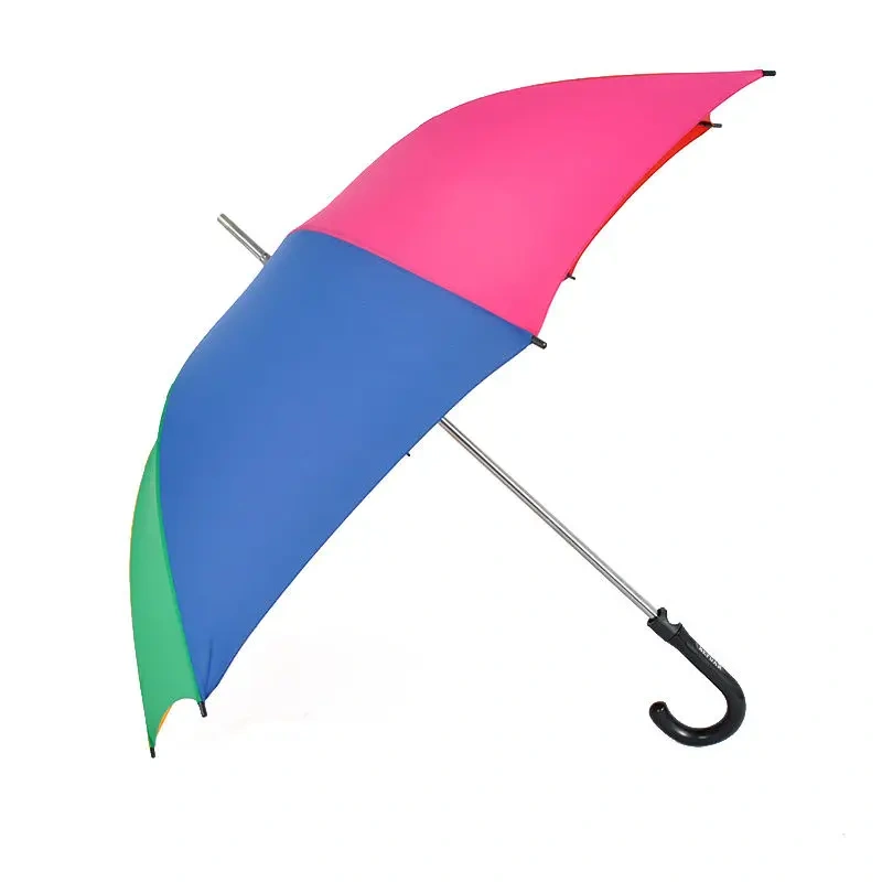 Straight 8 Ribs rainbow Big Size Umbrella Low Price Auto Open Outdoor Travel Umbrella Brand logo Umbrella Supplier