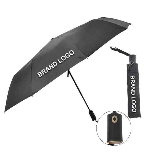 Uv Protection Multi Color Custom Logo 3 Folding Automatic Sun and Rain Water-Repellent Umbrella With Promotional