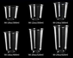 89mm Transparent PET blister U-shape cups