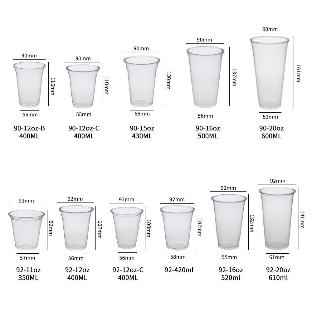 Transparent PET blister cups