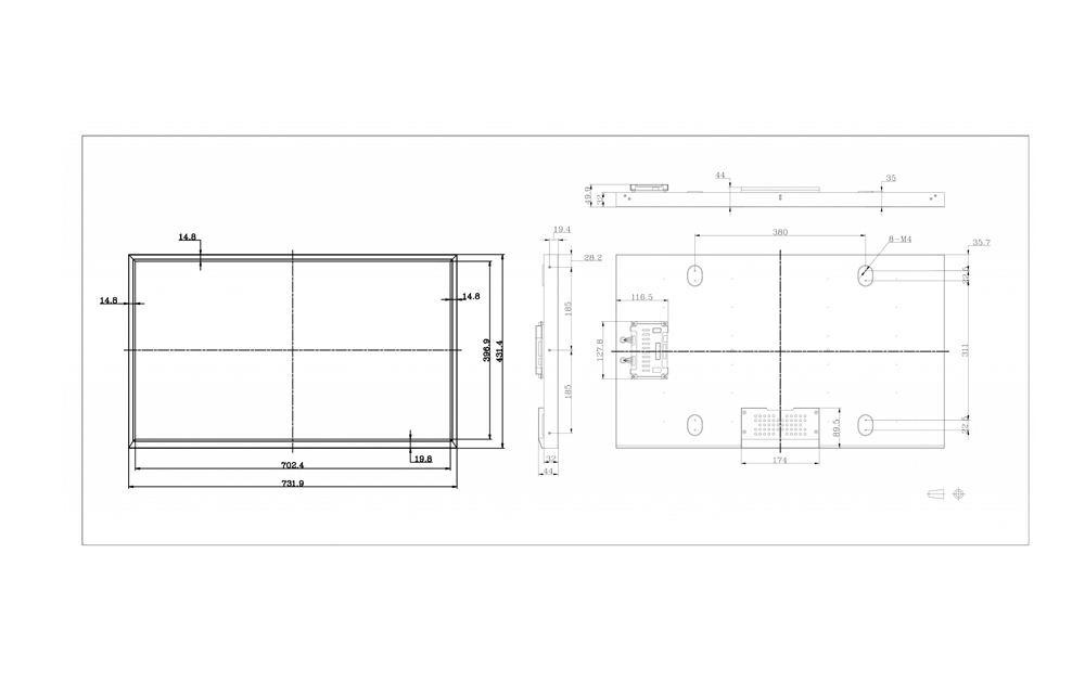 32 Inch 1920×1080 FHD 51PIN LVDS 1500nit LCD Module