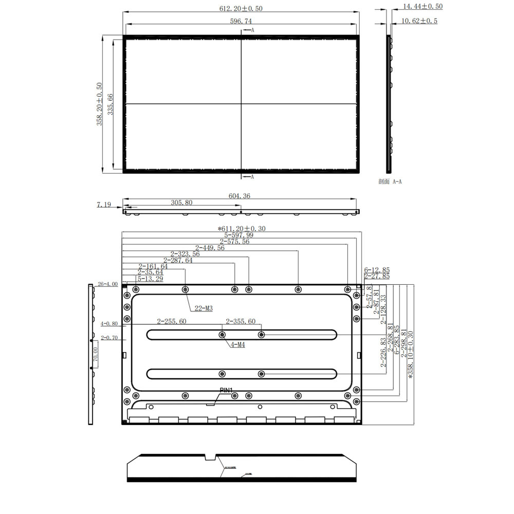 27 Inch 3840×2160 30Pin eDP 600nits UHD TFT LCD Display Module