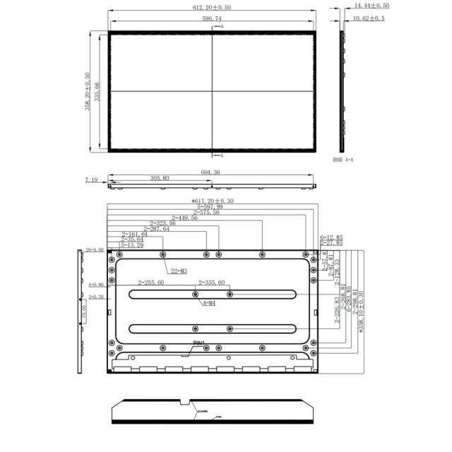 27 Inch 3840×2160 30Pin eDP 600nits UHD TFT LCD Display Module