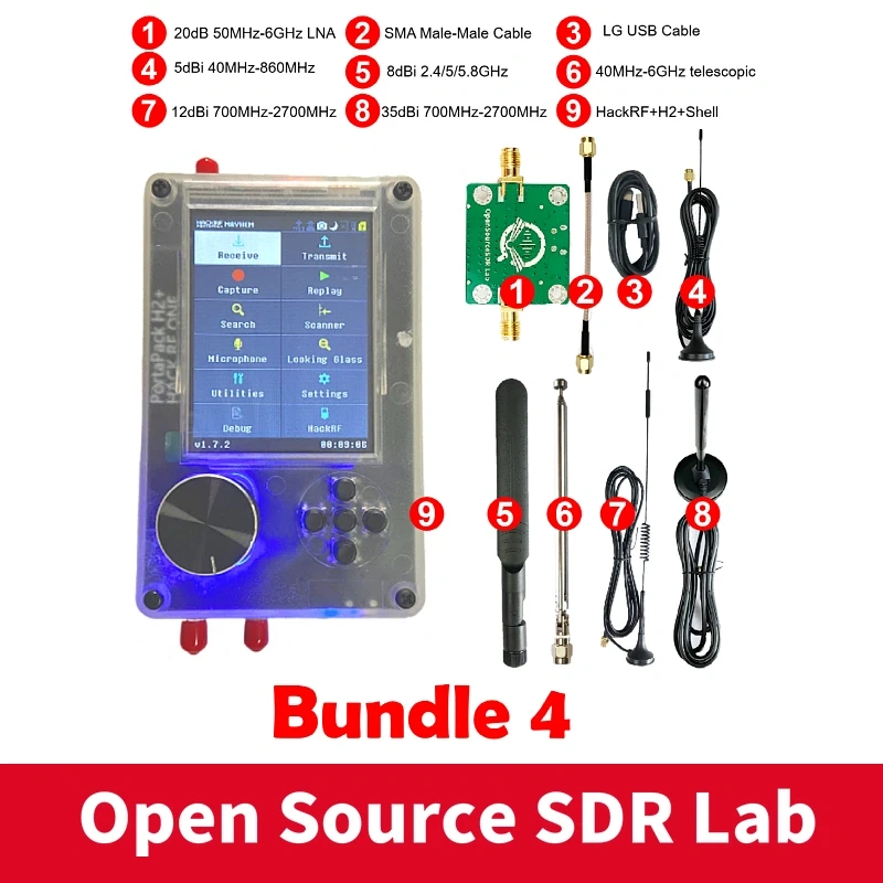 Portapack H2 1MHz to 6GHz SDR With Mayhem 2.0.1 Firmware Flashed