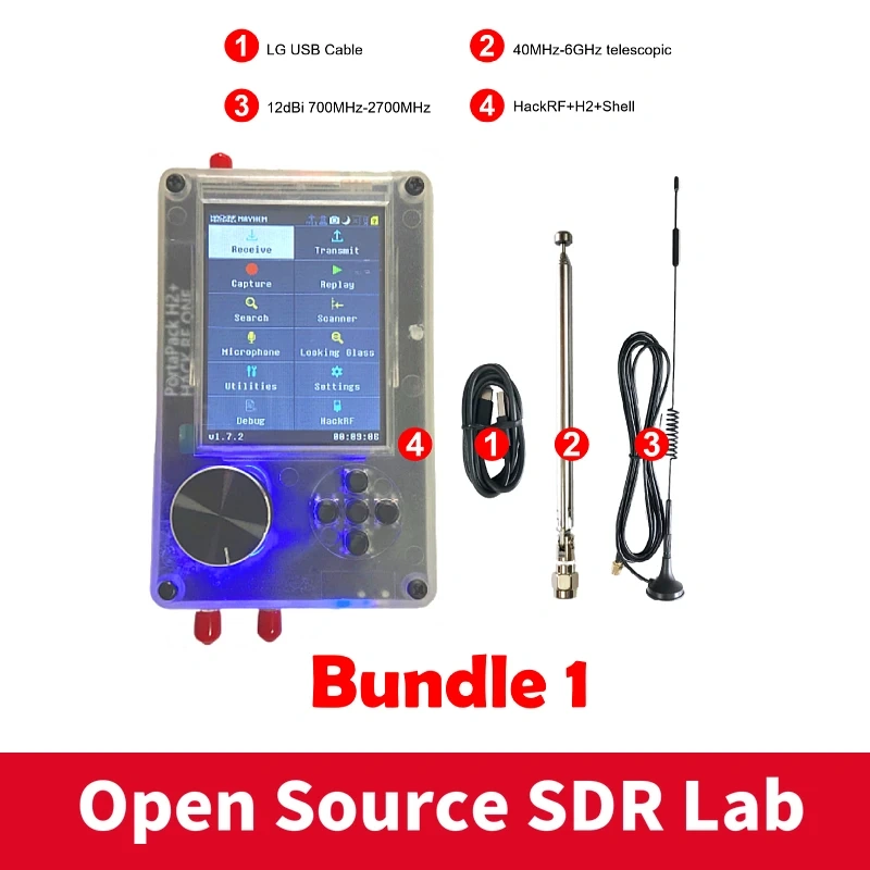 Portapack H2 1MHz to 6GHz SDR With Mayhem 2.0.1 Firmware Flashed