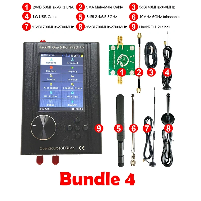 Portapack H2 1MHz to 6GHz SDR With Mayhem 2.0.1 Firmware Flashed
